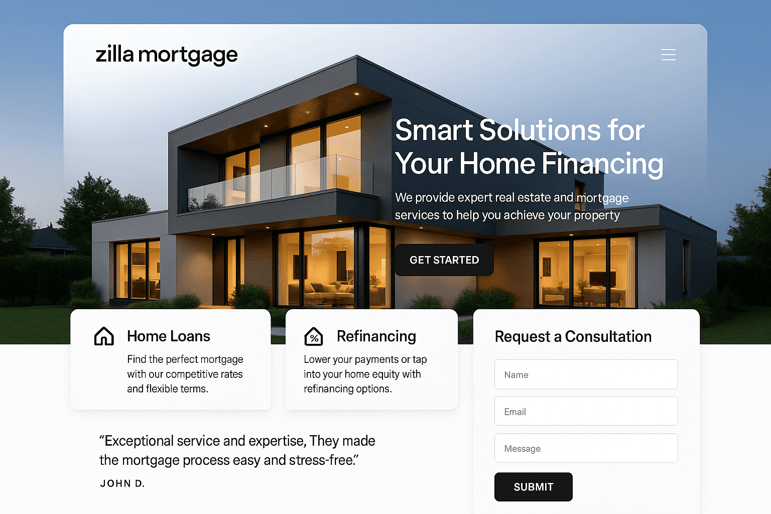 zillamortgage.com website mockup